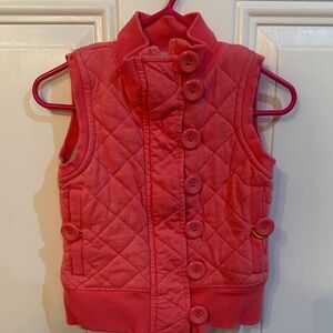 Quilted Pink Button-Up Vest